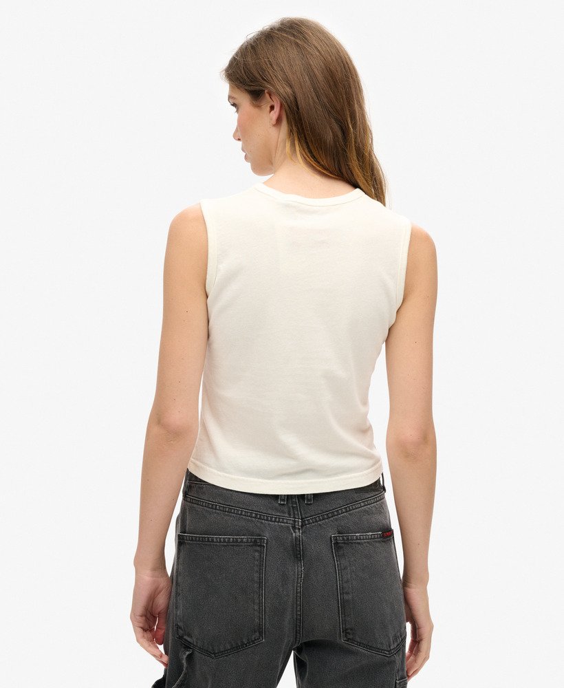 top bez rękawów superdry x komodo vintage w kolorze ecru