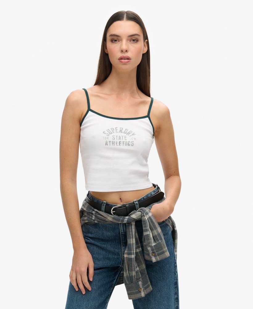 athletic essentials crop cami top w kolorze optic
