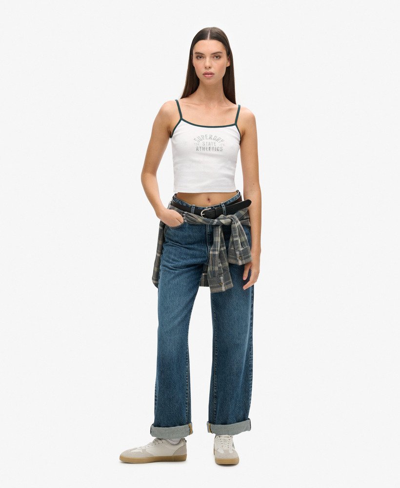 athletic essentials crop cami top w kolorze optic