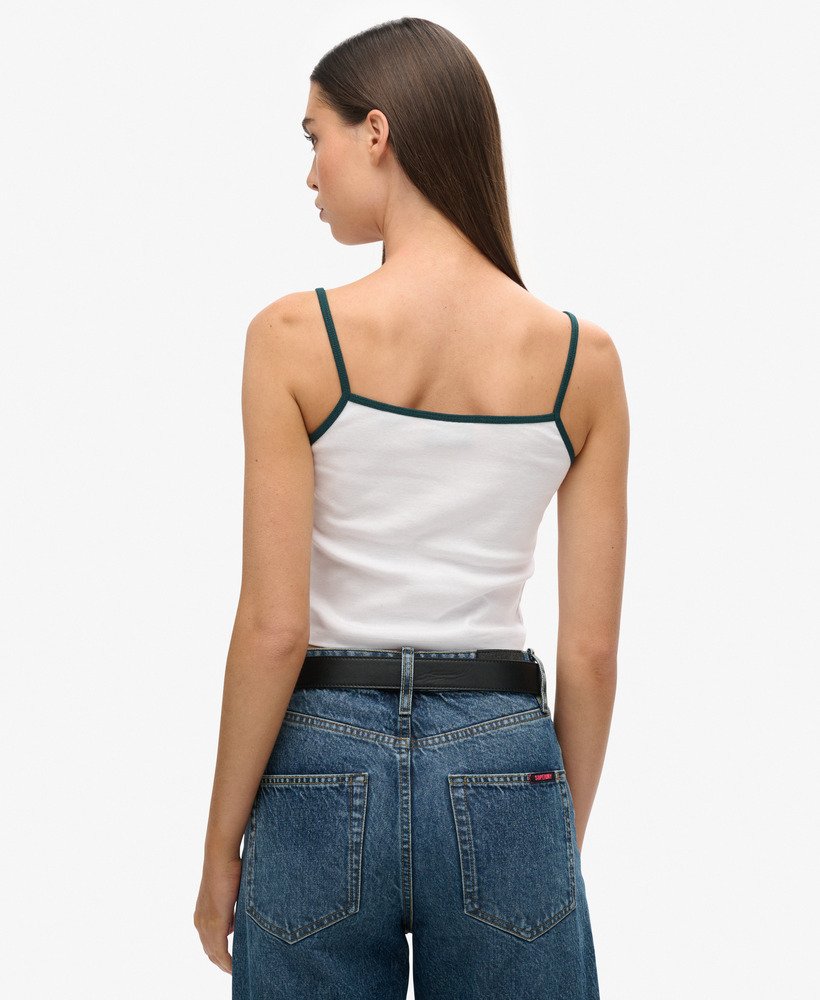 athletic essentials crop cami top w kolorze optic