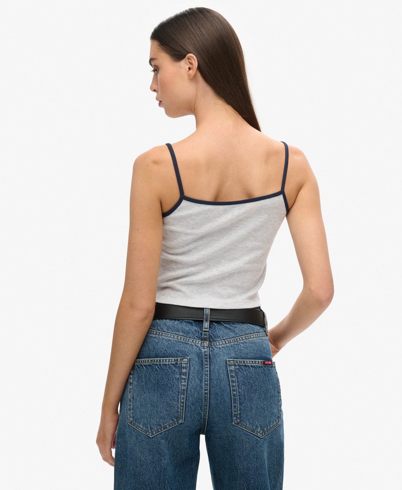 athletic essentials crop cami top w kolorze cadet grey marl