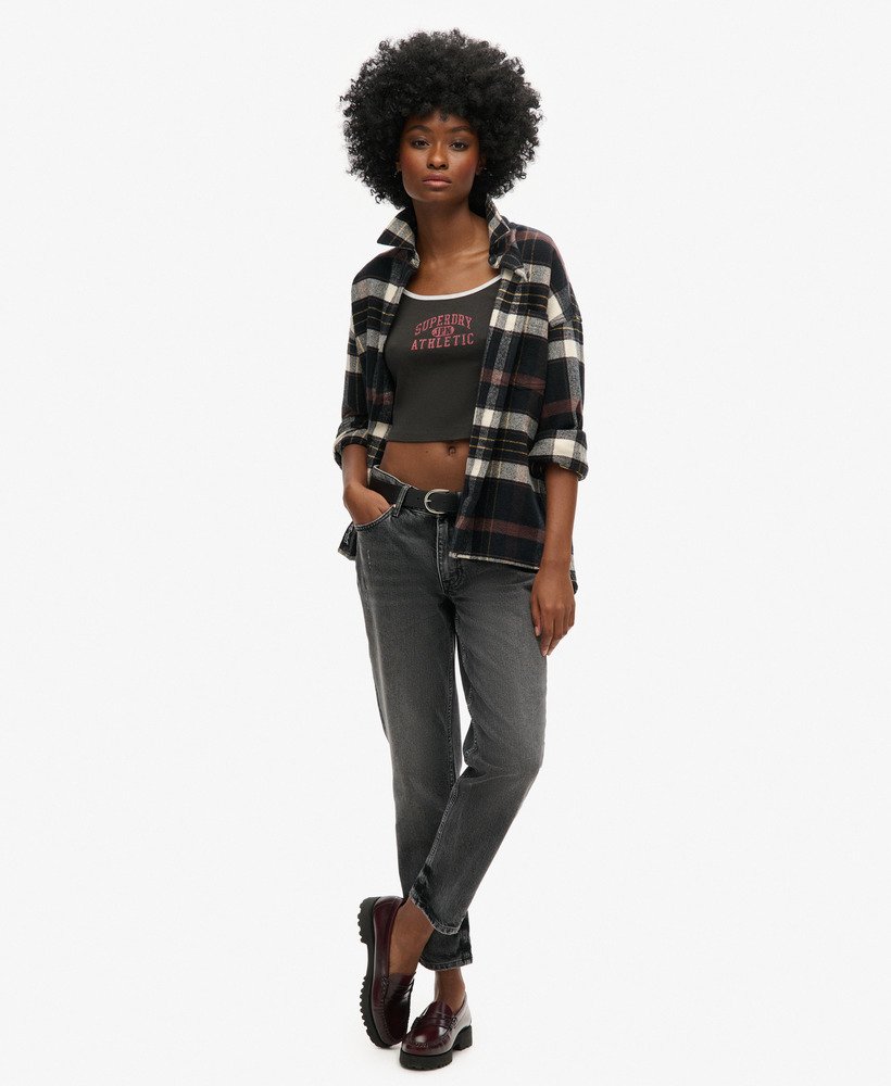 athletic essentials crop cami top w kolorze spranej czerni