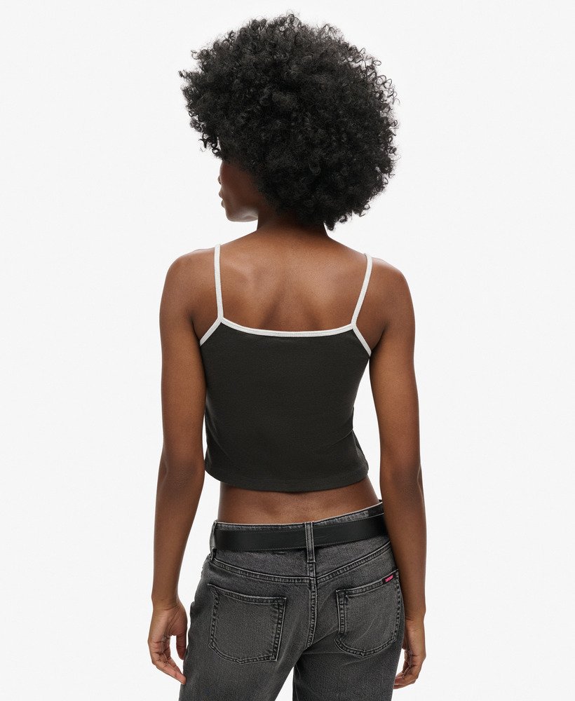 athletic essentials crop cami top w kolorze spranej czerni
