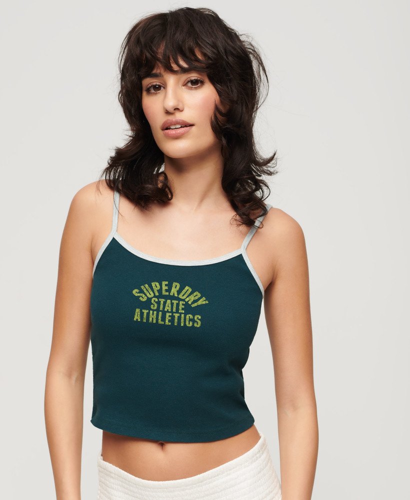 athletic essentials crop cami top w kolorze ciemnej sosny