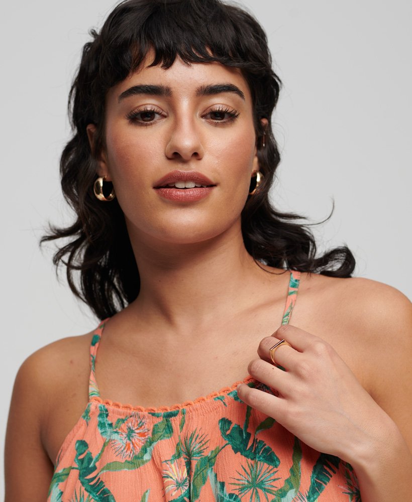 halter beach cami top w kolorze koralowym tropikalnym