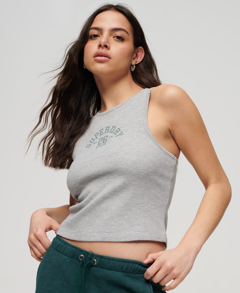athletic essentials waffle tank top w kolorze szary melanŻ