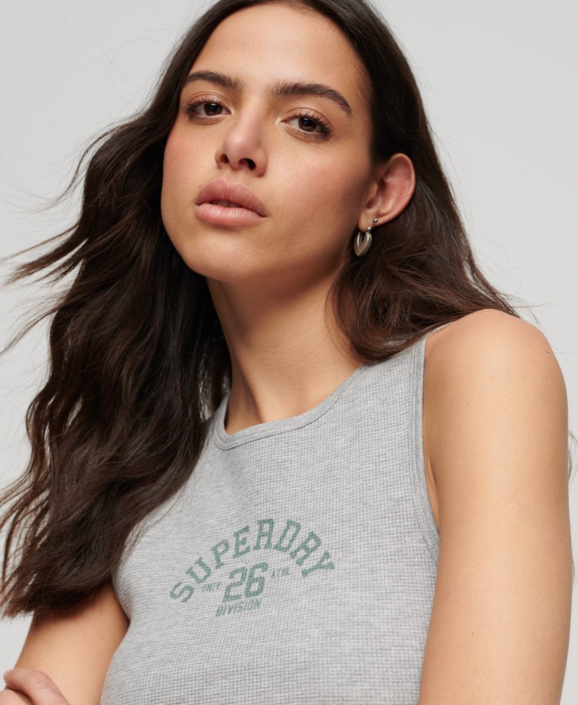 athletic essentials waffle tank top w kolorze szary melanŻ