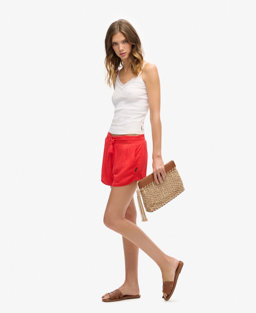 bluzka z organicznej bawełny essential rib lace cami top w kolorze optic