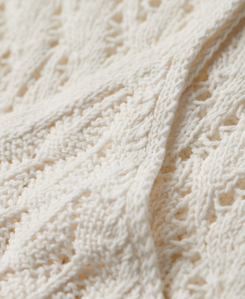 top na szydełku z ramiączkami w kolorze desert bone off white