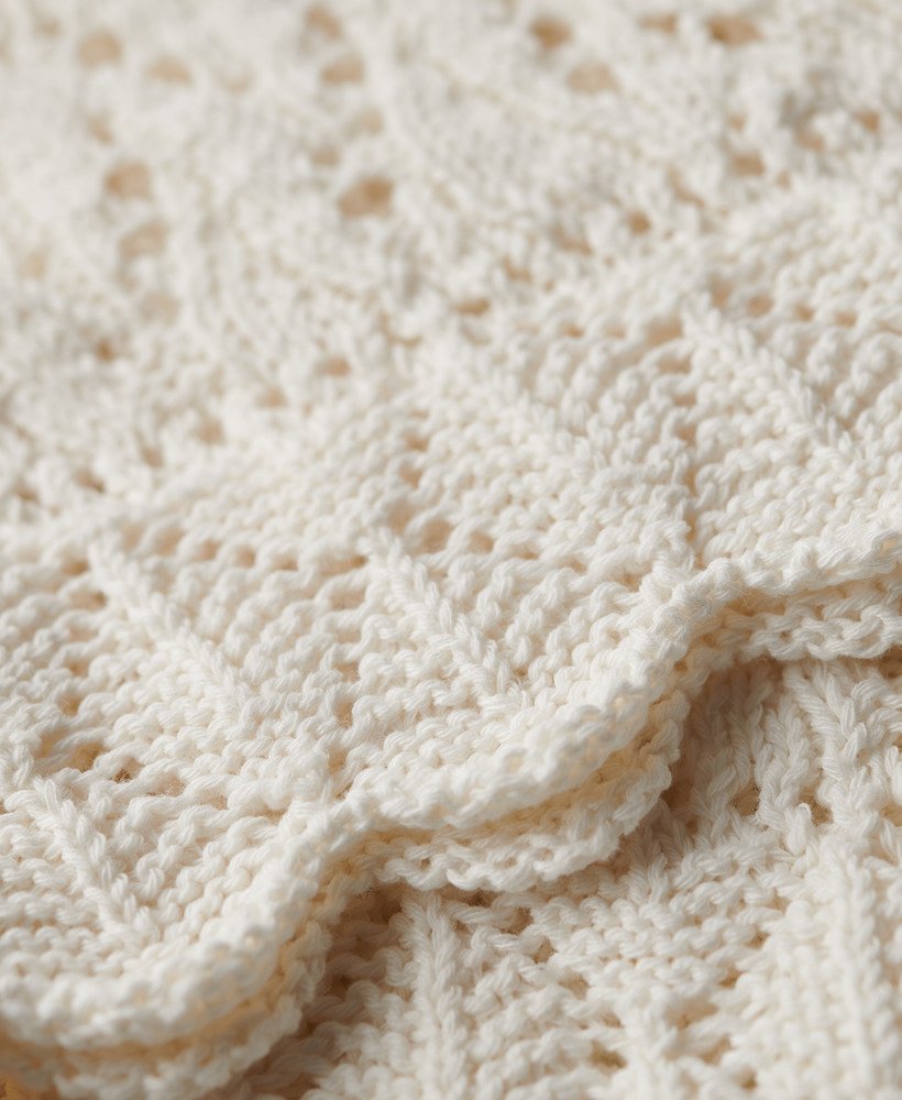top na szydełku z ramiączkami w kolorze desert bone off white
