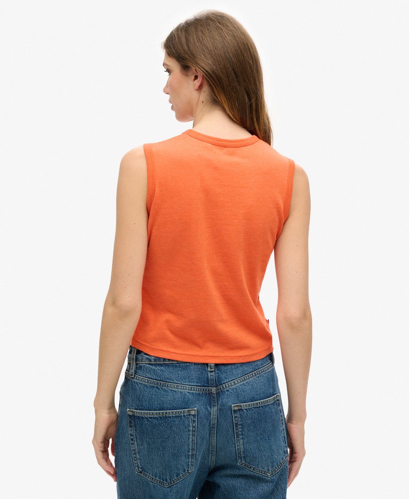 la vintage logo graphic slim vest top w kolorze soda pop orange marl