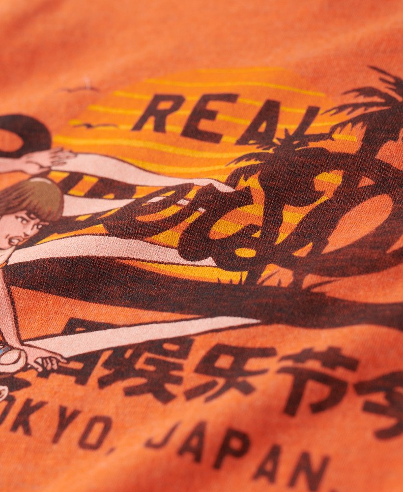 la vintage logo graphic slim vest top w kolorze soda pop orange marl
