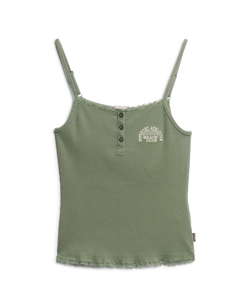 bluzka athletic essentials z guzikami na ramiączkach w kolorze laurel khaki