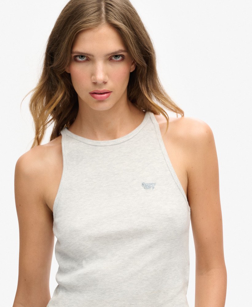 koszulka bez rękawów essential logo racer w kolorze glacier grey marl