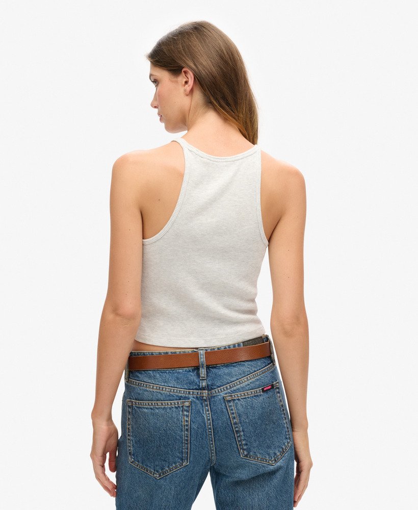 koszulka bez rękawów essential logo racer w kolorze glacier grey marl
