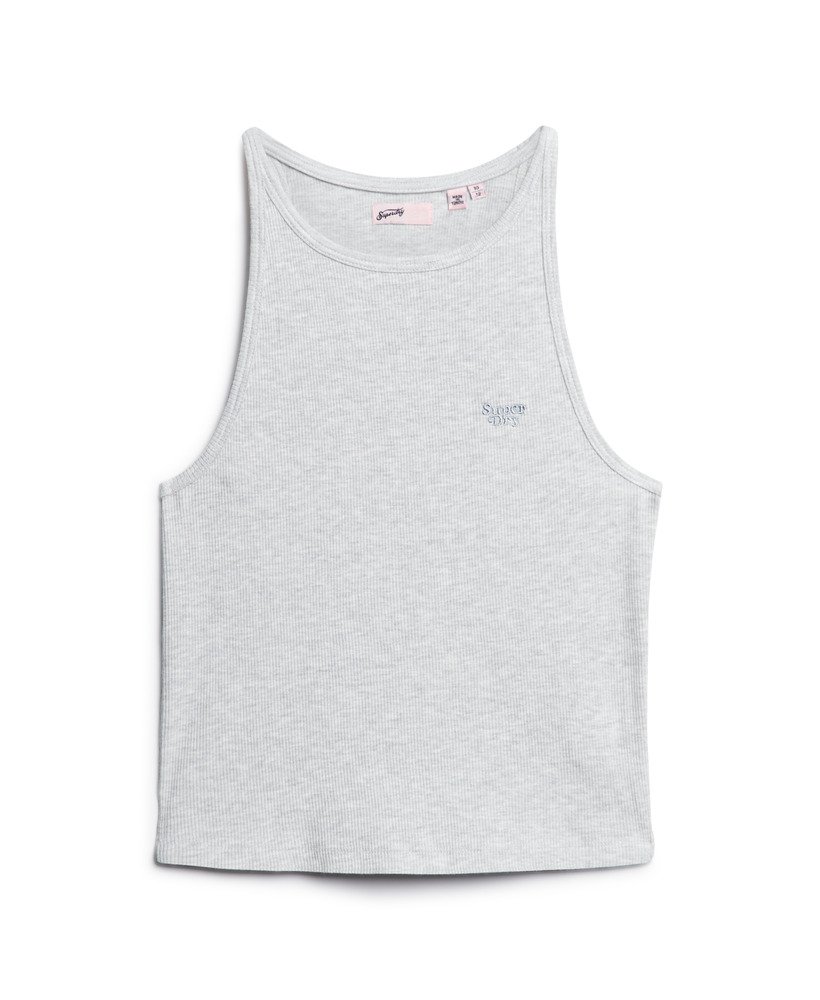 koszulka bez rękawów essential logo racer w kolorze glacier grey marl