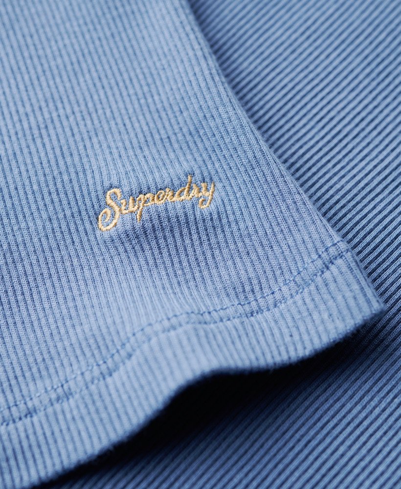 bluzka athletic essentials z koronkowym wykończeniem i dekoltem w serek w kolorze wedgewood blue