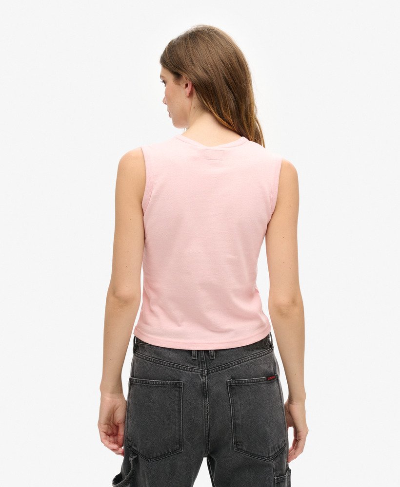 retro zdobiony dopasowany top w kolorze somon pink marl