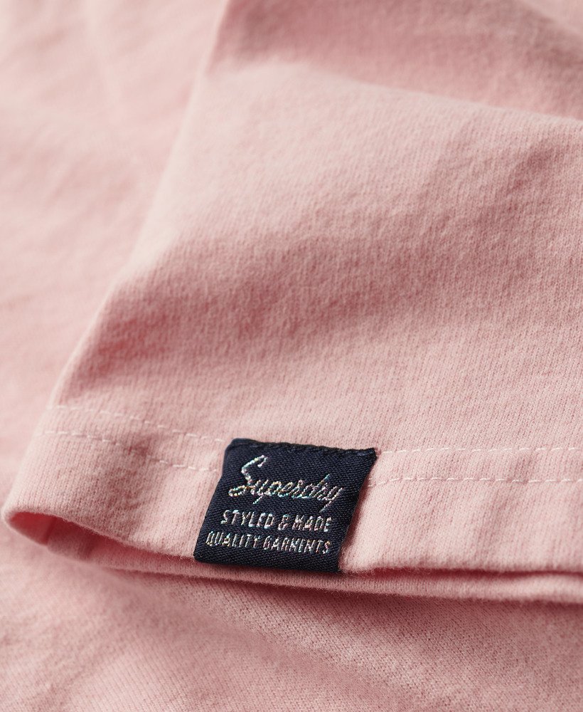 retro zdobiony dopasowany top w kolorze somon pink marl