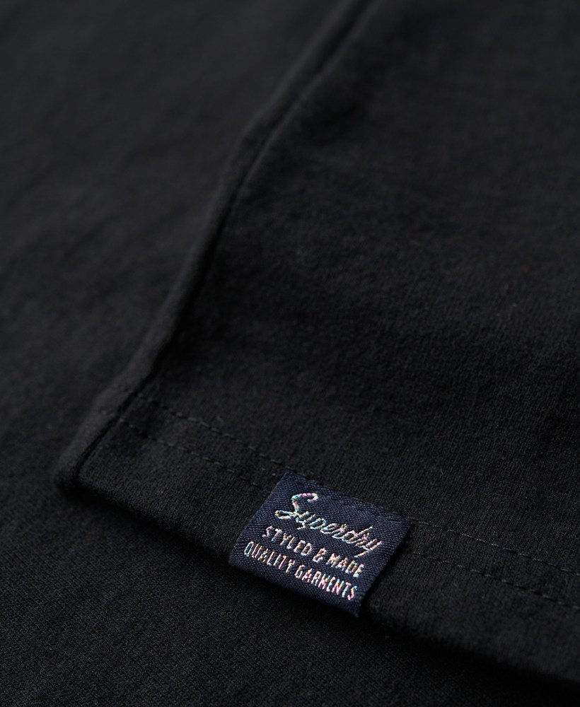 retro zdobiony dopasowany top w kolorze nero black marl