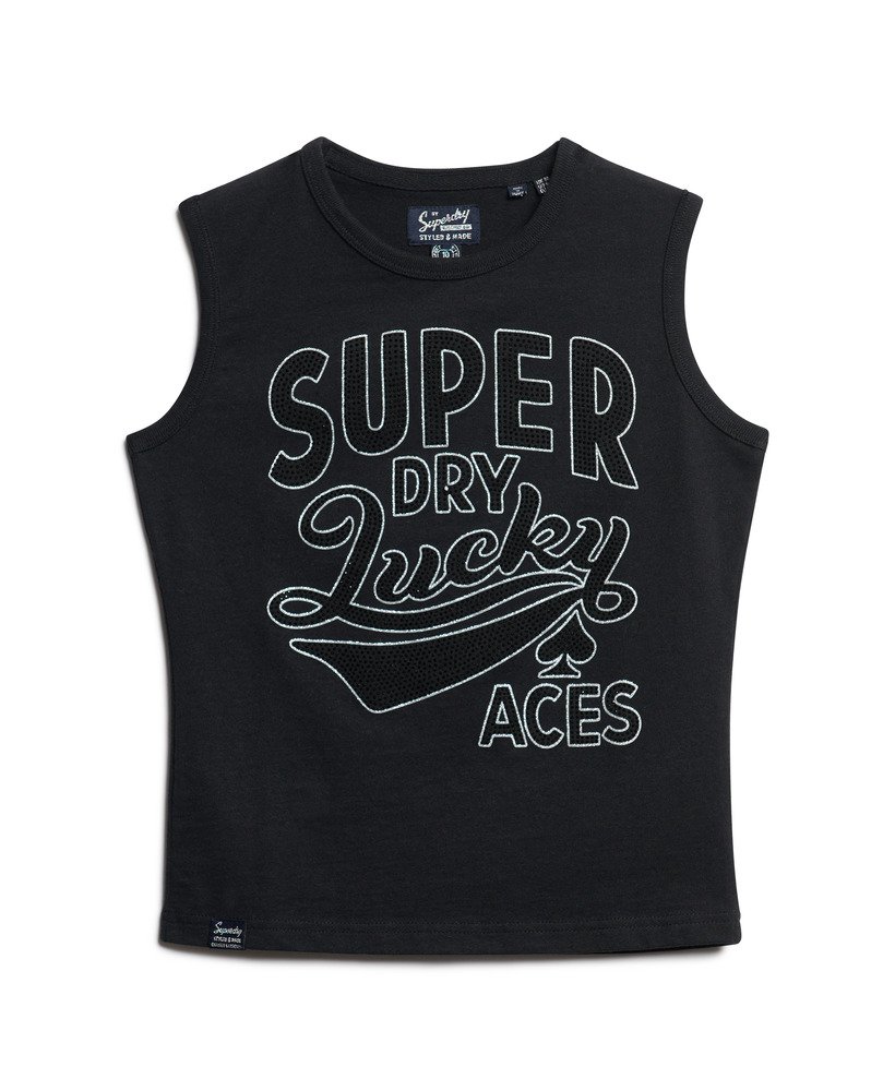 retro zdobiony dopasowany top w kolorze nero black marl