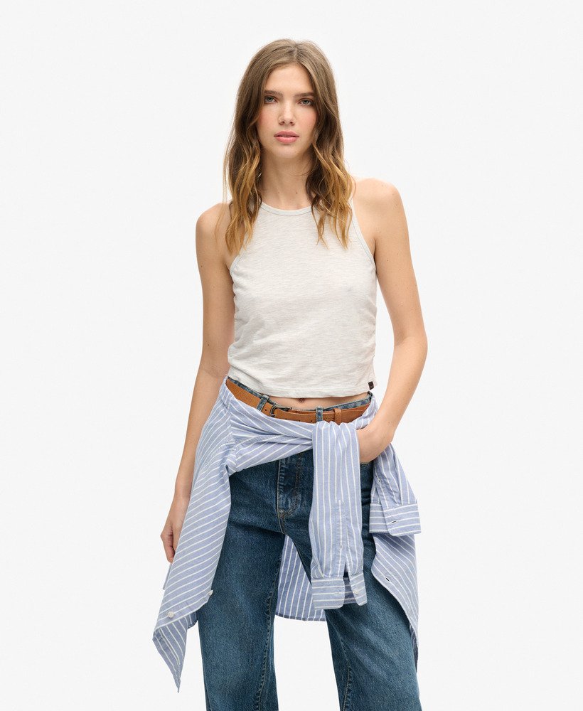 marszczony top w kolorze starlight grey marl