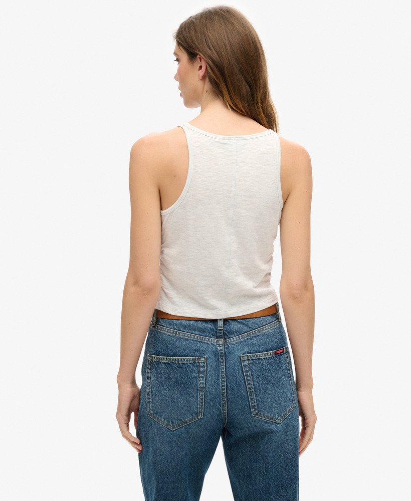 marszczony top w kolorze starlight grey marl