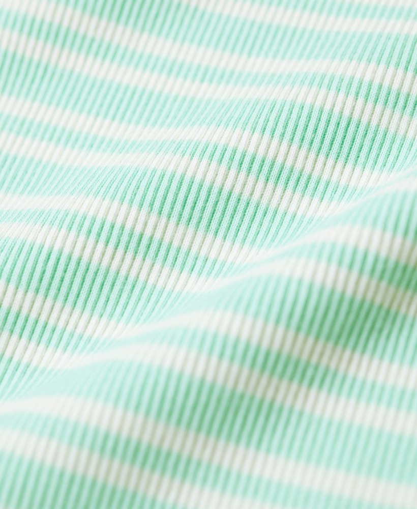 koszulka bez rękawów essential logo striped racer w kolorze beach glass green striped