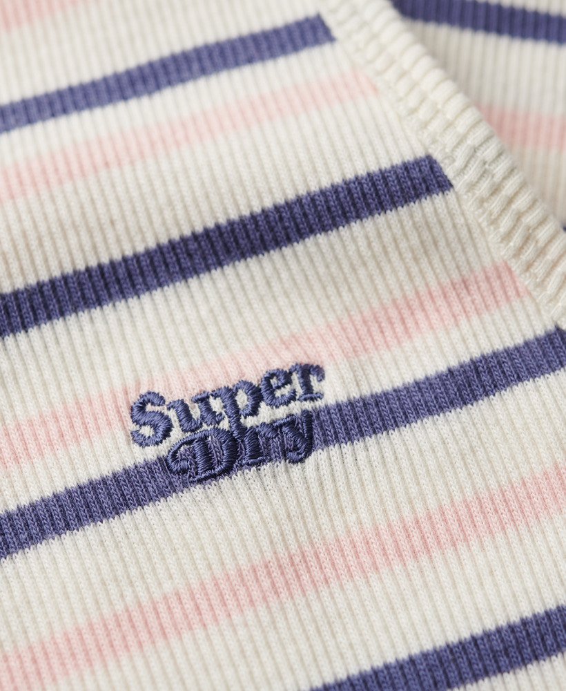 koszulka bez rękawów essential logo striped racer w kolorze mariner navy stripe