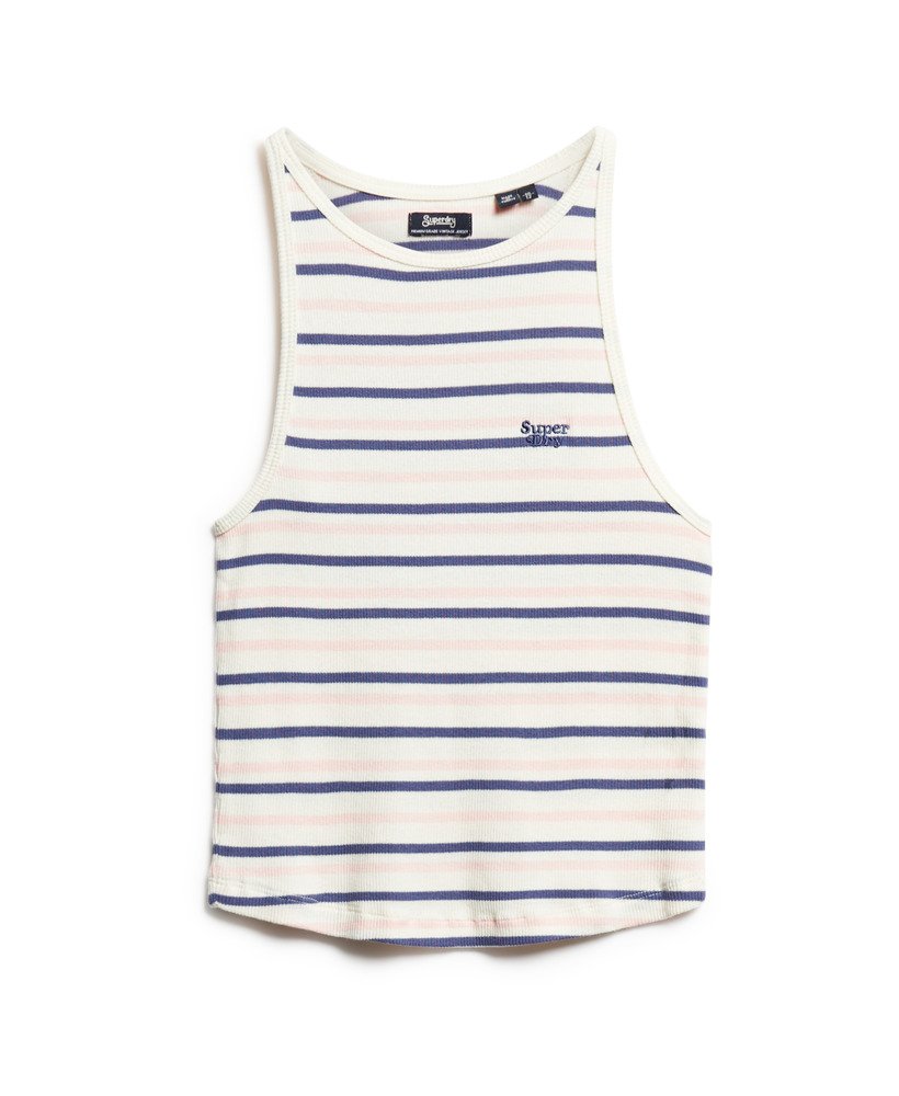 koszulka bez rękawów essential logo striped racer w kolorze mariner navy stripe