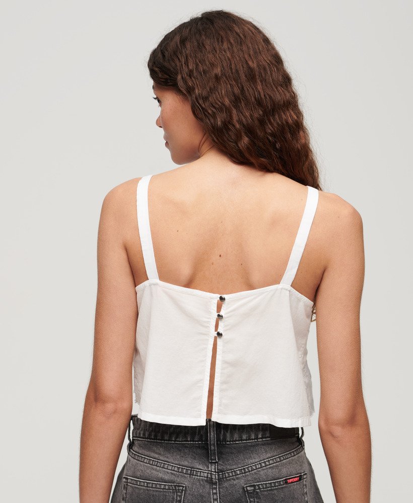 top z haftem ibiza cami w kolorze off white