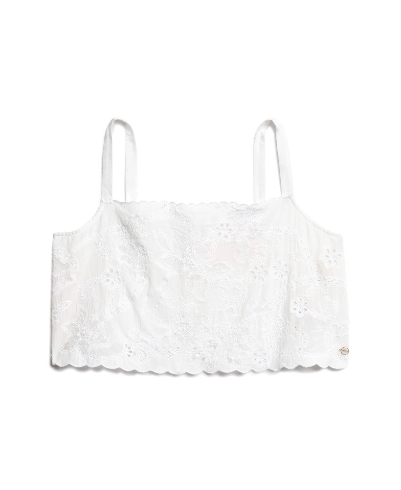 top z haftem ibiza cami w kolorze off white