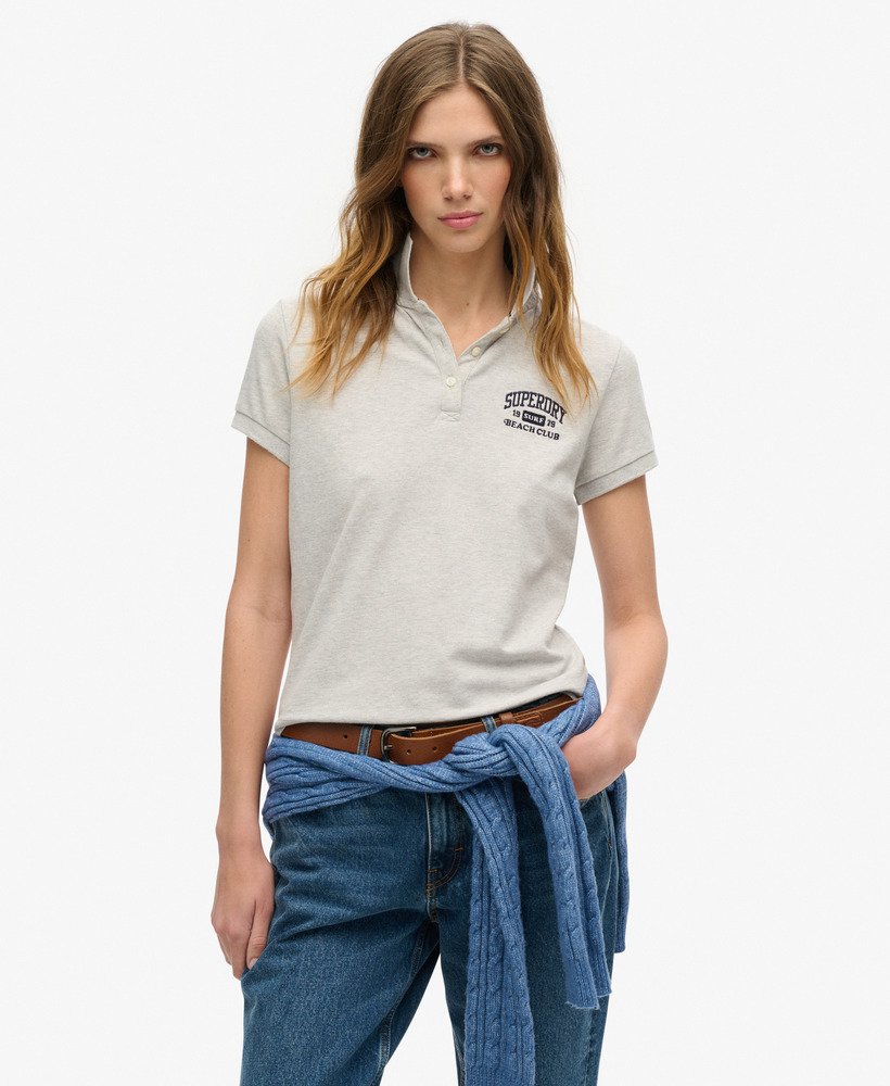 koszulka polo athletic essentials z lat 90. dopasowana w kolorze glacier grey marl