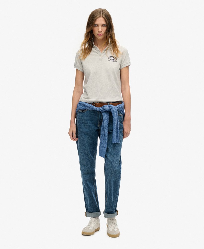 koszulka polo athletic essentials z lat 90. dopasowana w kolorze glacier grey marl