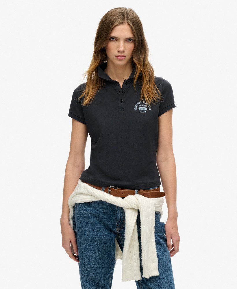 koszulka polo athletic essentials z lat 90. dopasowana w kolorze eclipse navy