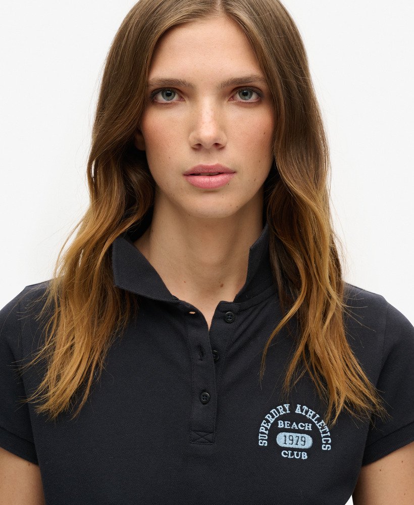 koszulka polo athletic essentials z lat 90. dopasowana w kolorze eclipse navy