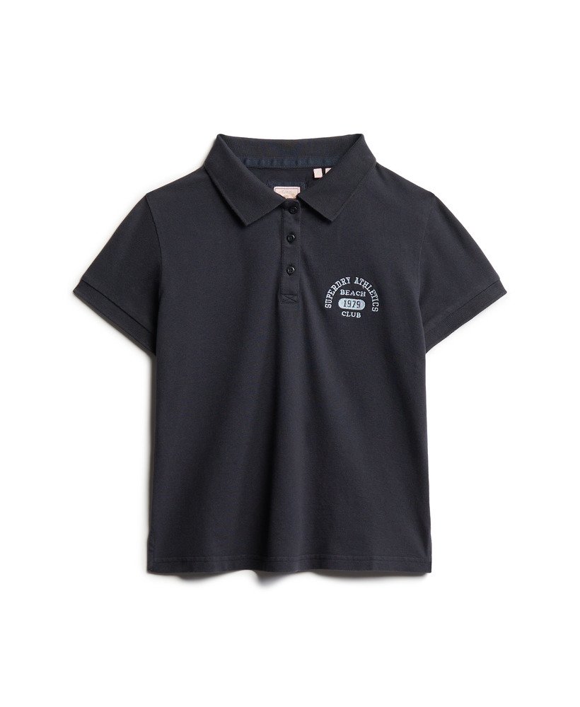 koszulka polo athletic essentials z lat 90. dopasowana w kolorze eclipse navy