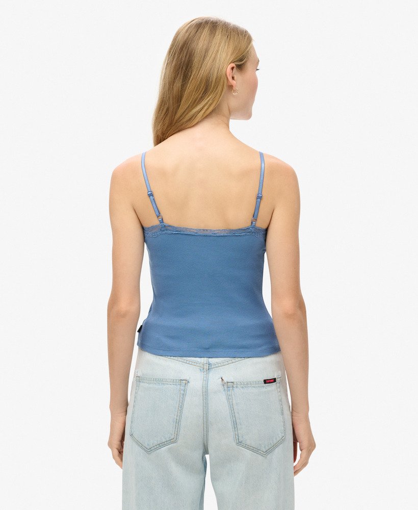 sportowy top na ramiączkach essential z koronką w kolorze wedgewood blue