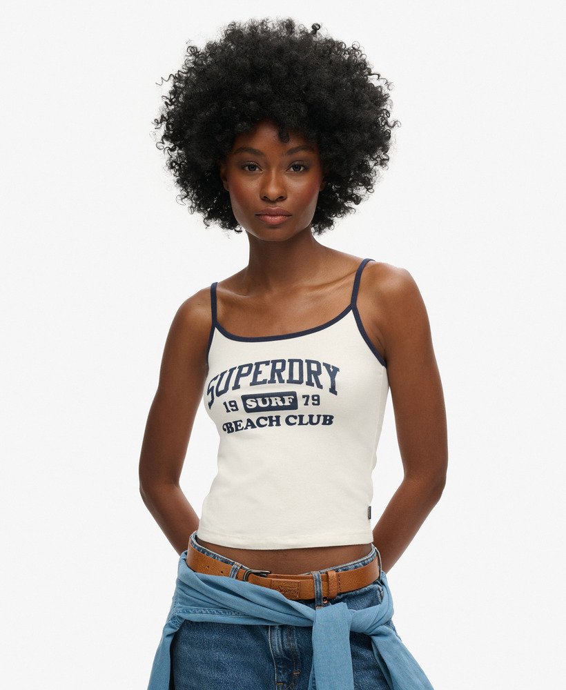bluzka athletic essentials branded cami w kolorze off white