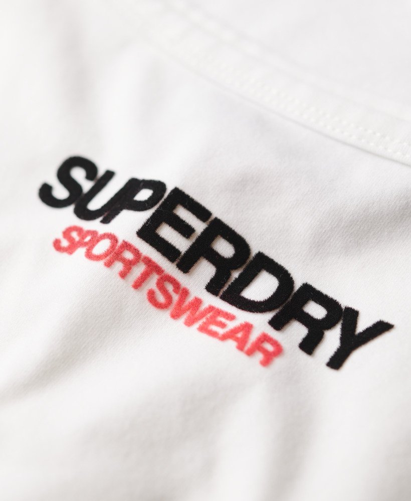sportowy top z dopasowanym dekoltem na ramiączkach z logo w kolorze lśniącej bieli