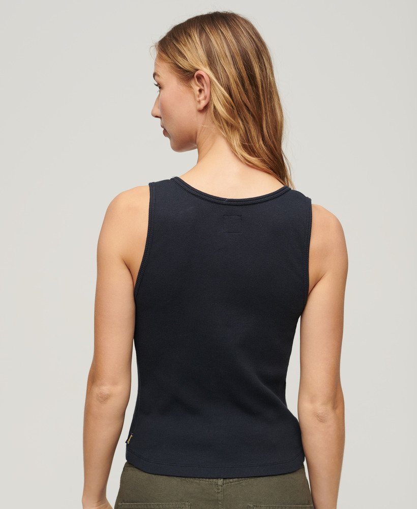 koszulka bez rękawów athletic essentials z guzikami w kolorze eclipse navy