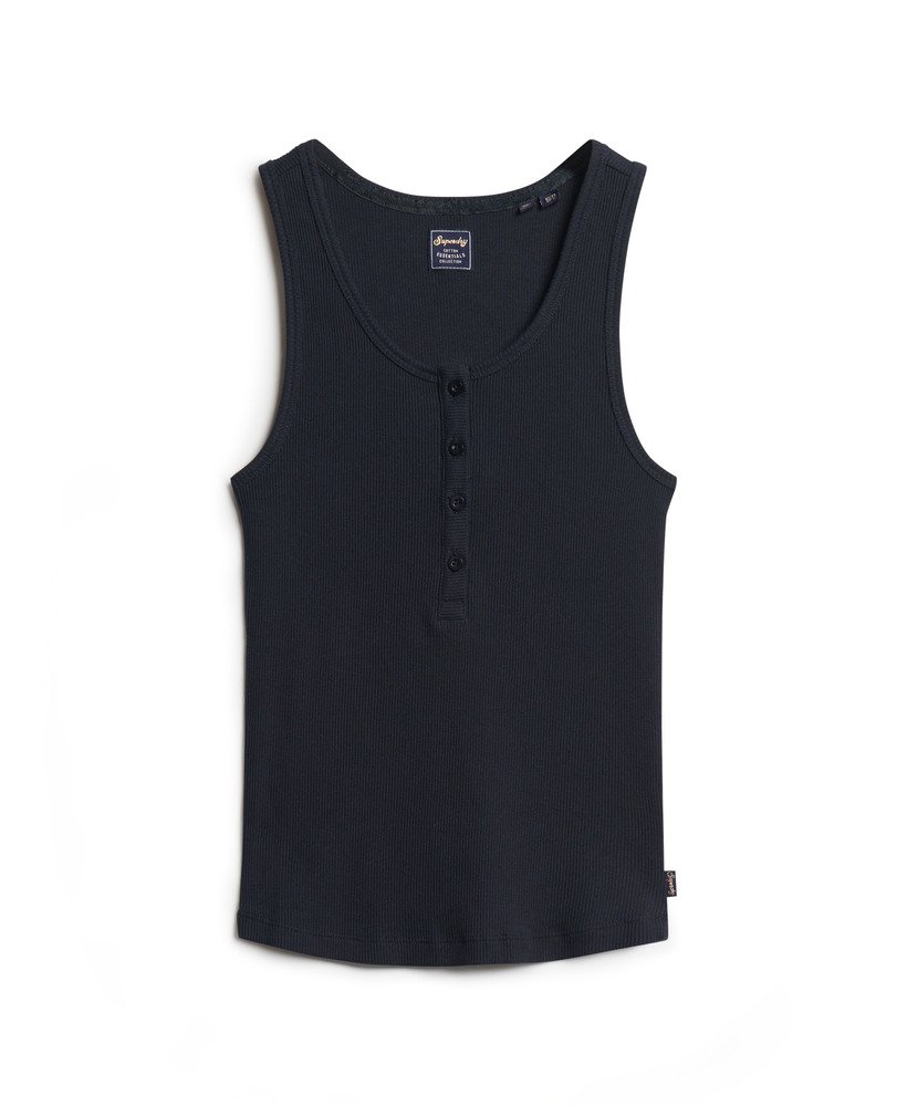 koszulka bez rękawów athletic essentials z guzikami w kolorze eclipse navy