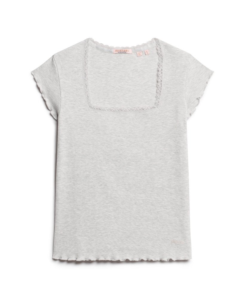 bluzka athletic essentials square neck w kolorze glacier grey marl