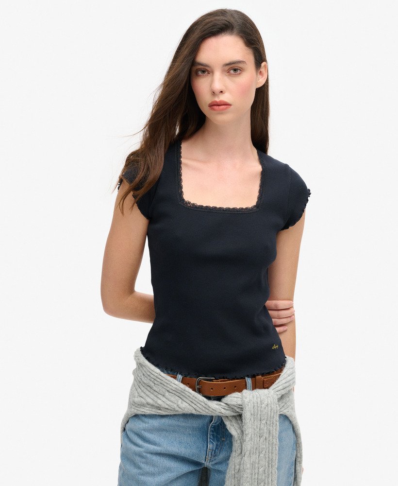 bluzka athletic essentials square neck w kolorze eclipse navy