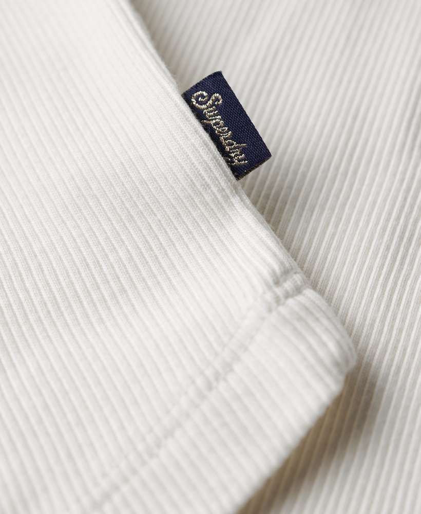 athletic essentials koronkowy krótki top na ramiączkach w kolorze off white