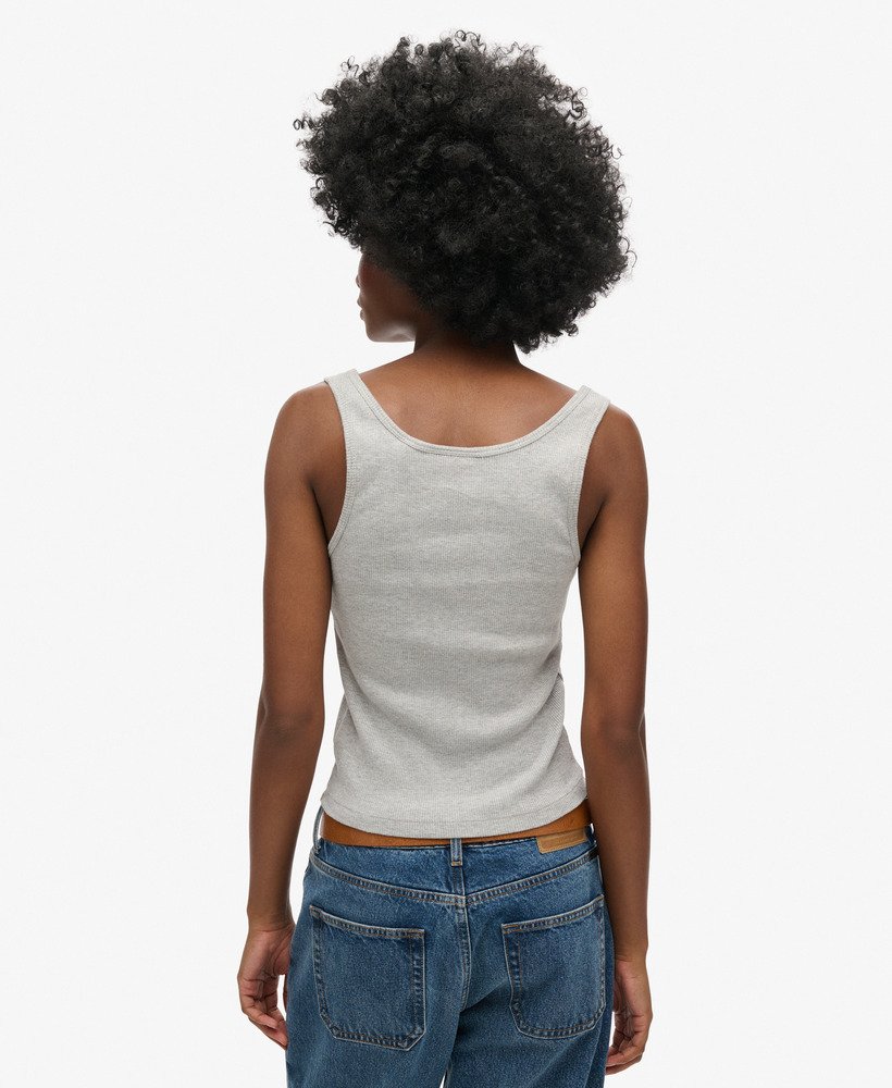 bluzka bez rękawów athletic essentials ribbed vest top w kolorze szary melanŻ