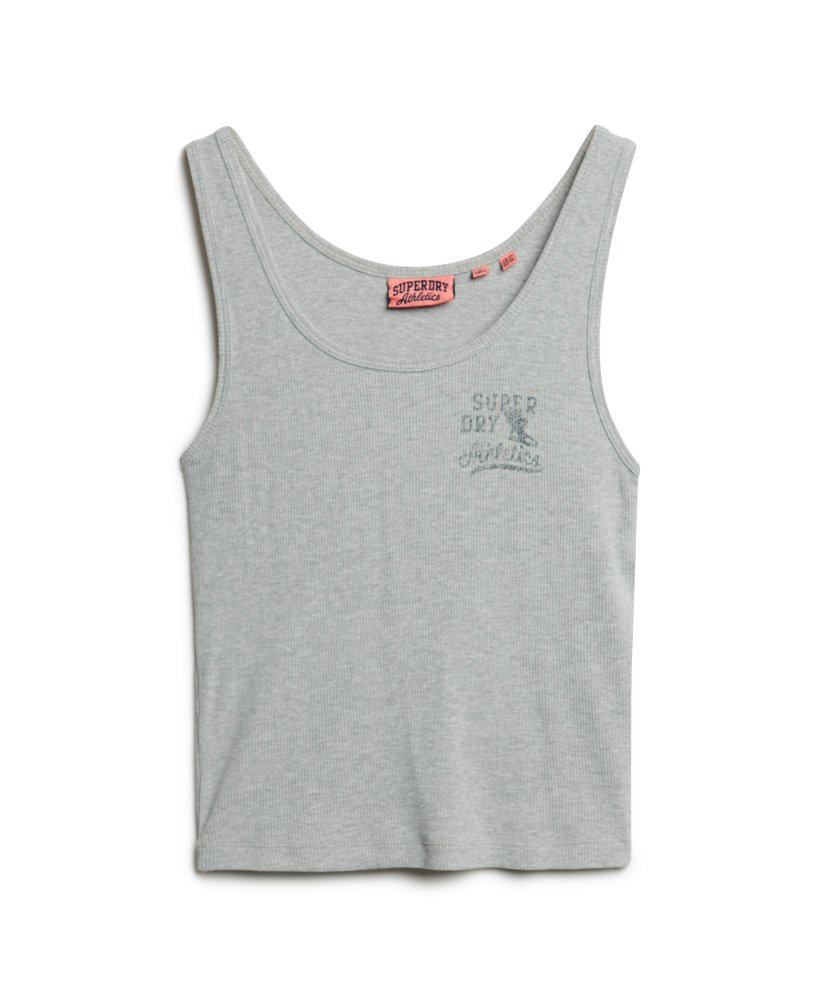 bluzka bez rękawów athletic essentials ribbed vest top w kolorze szary melanŻ