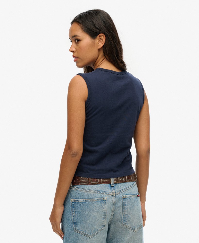 top bez rękawów superdry x komodo kailash dragon slim vest w kolorze nautical navy