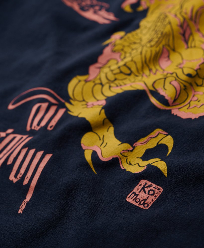 top bez rękawów superdry x komodo kailash dragon slim vest w kolorze nautical navy