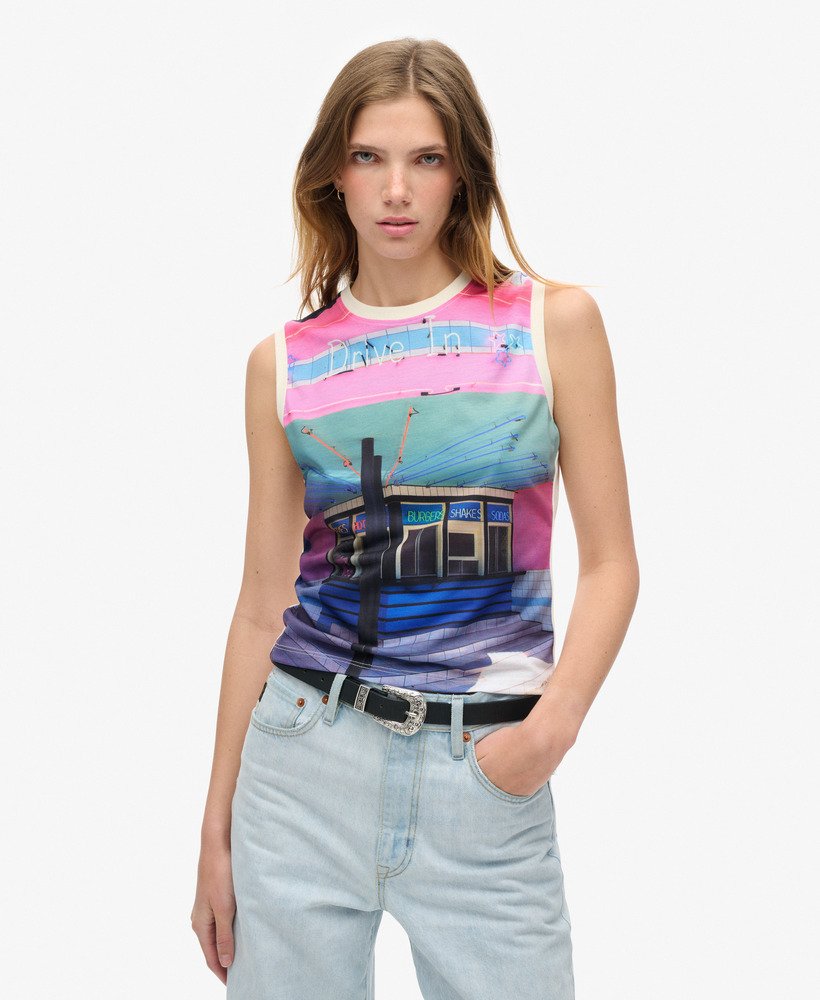top bez rękawów sub print w drive in aop